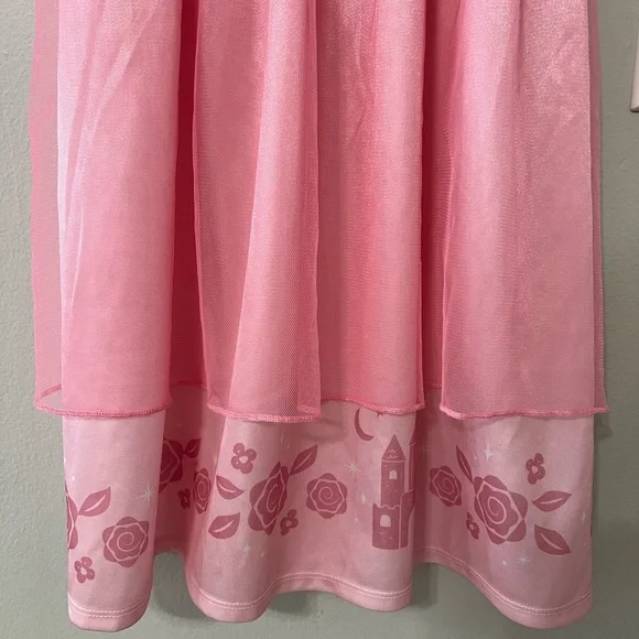 👑 Disney Princess Pink Tulle Dress Girls 5T NWOT Cinderella Belle Ariel - Picture 3 of 7